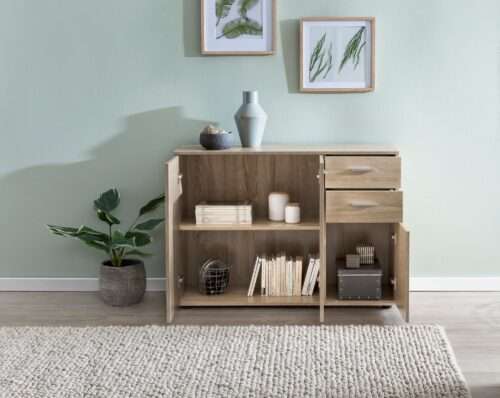 Kommode mit Türen & Schubladen 107x79x35 cm Schrank Holz Sonoma – Bild 6