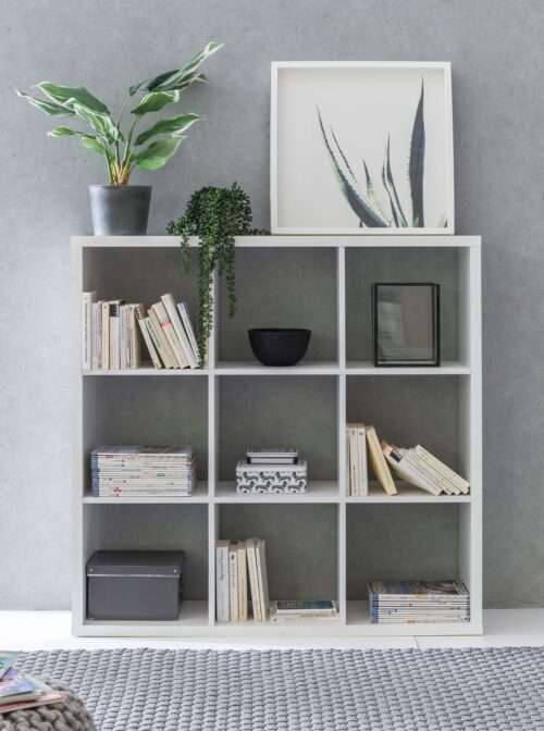 Würfelregal 112x29x112 cm Bücherregal mit 9 Fächern Weiß Standregal Holz Regal – Bild 5