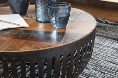 Couchtisch 70x33x70 cm Holz / Metall Wohnzimmertisch Industrial Clubtisch Tisch Wohnzimmer – Bild 5