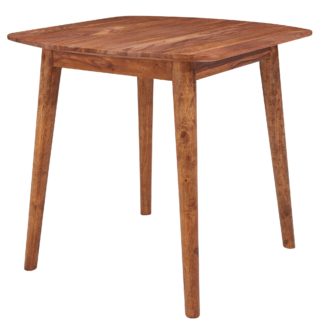 Esszimmertisch Sheesham 80x78x80 cm Massivholz Tisch | Designer Küchentisch Holz | Massivher Holztisch Rustikal | Speisetisch Massives Echt-Holz Modern