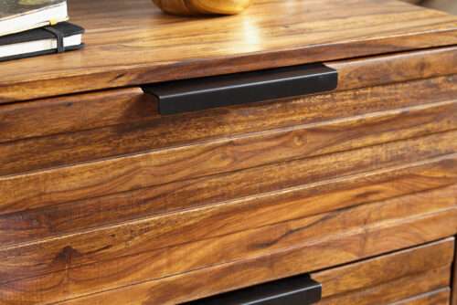 Nachtkonsole NISHAN 60 x 60 x 40 cm Sheesham Beistelltisch Design Nachtkommode Boxspringbett – Bild 6
