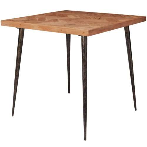 Esszimmertisch 80x76x80 cm Massivholz Akazie / Metall Industrial | Esstisch Massiv Klein | Küchentisch Holztisch Esszimmer | Kleiner Speisetisch Holz | Massivholztisch Quadratisch