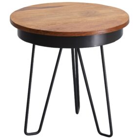 Beistelltisch 43x45x43 cm Sheesham Holz Couchtisch Sofatisch Industrial Style