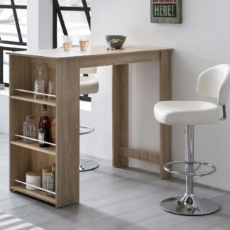 5 x 60 cm Stehtisch Holz Küchenbartisch | Bartresen mit integriertem Regal | Bar-Bistrotisch Küche Rechteckig | Party-Theke Holztisch | Wand-Tisch Minibar
