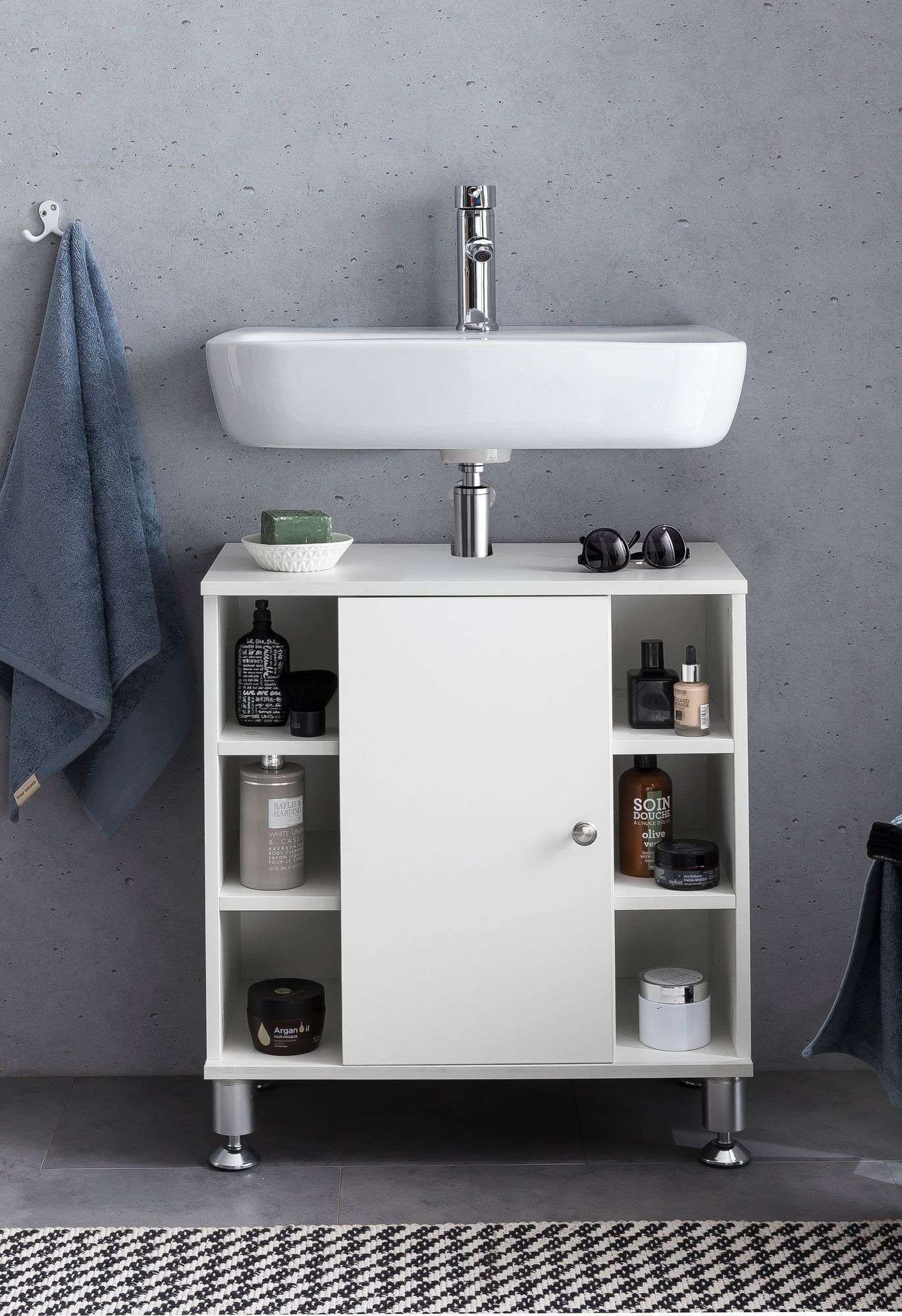 Waschbeckenunterschrank 60 x 64 x 32 cm Weiß Badschrank kaufen | Waschbeckenunterschränke