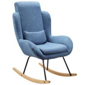 Schaukelstuhl CAPRI Blau Design Relaxsessel 75 x 110 x 88