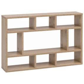 Wandregal Sonoma Eiche 75x51x16 cm Holz Hängeregal Modern | Design Wandboard Freischwebend | Holzregal Regal für die Wand | Bücherregal Schmal | Dekoregal Schweberegal Wohnzimmer