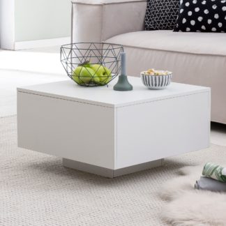 5 cm Spanplatte | Wohnzimmertisch Coffee Table Modern | Beistelltisch Quadratisch Weiß | Design Sofatisch Loungetisch | Weißer Kaffetisch Wohnzimmer