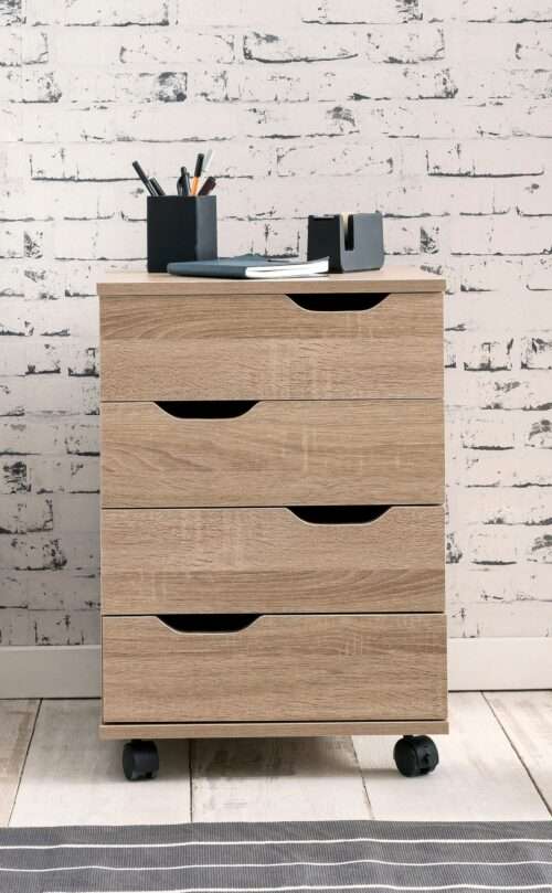 Rollcontainer Sonoma 40x60x40cm Schubladenschrank Büro Container Schreibtischcontainer mit Schubladen – Bild 6