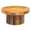 Couchtisch 60x30x60 cm Sheesham Massivholz Sofatisch | Design Wohnzimmertisch Rund | Stubentisch Kaffeetisch Braun | Tisch Wohnzimmer
