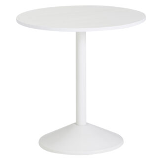 Design Beistelltisch Weiß Holz Optik Rund Ø 48cm | Kleiner Couchtisch | Moderner Wohnzimmertisch | Sofatisch