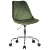 Schreibtischstuhl Grün Samt | Design Drehstuhl mit Lehne | Arbeitsstuhl mit 110 kg Maximalbelastung | Schalenstuhl mit Rollen | Stuhl drehbar