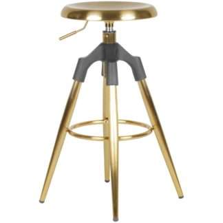 Barhocker Gold Metall 72-80 cm | Design Barstuhl 100 kg Maximalbelastbarkeit | Tresenhocker Industrial | Tresenstuhl ohne Lehne