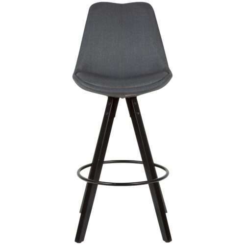 2er Set Barhocker Anthrazit / Schwarz Design Barstuhl Stoff / Massivholz – Bild 3