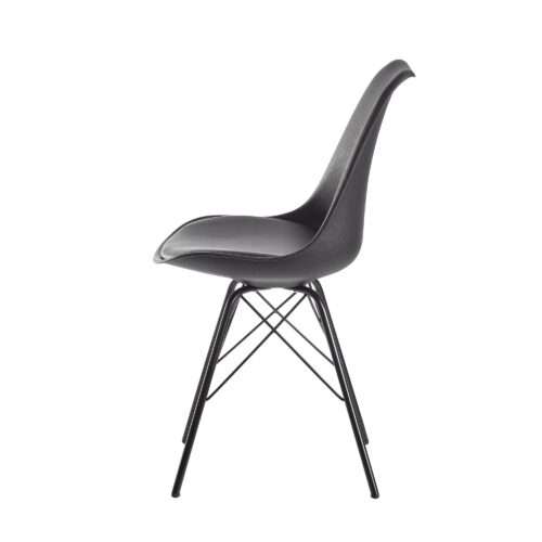 Esszimmerstuhl 2er Set Schwarz Küchenstuhl Kunststoff Skandinavisches Design Schalenstuhl – Bild 6