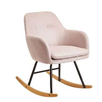 Schaukelstuhl Rosa 71x76x70cm Design Relaxsessel Malmo-Stoff / Holz | Schwingsessel mit Gestell | Polster Relaxstuhl Schaukelsessel | Moderner Schwingstuhl Sessel