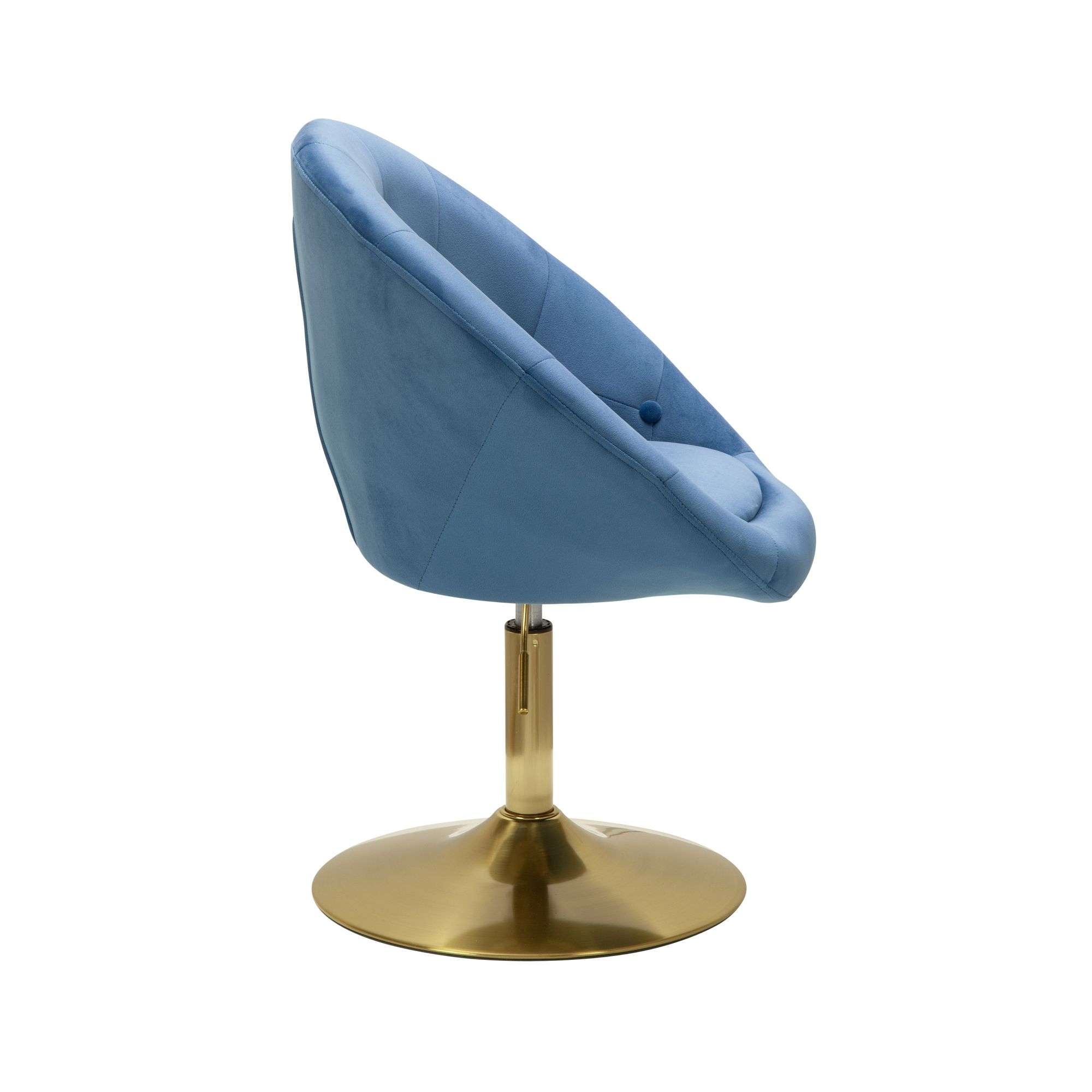 Loungesessel Samt Blau / Gold Design Drehstuhl online kaufen