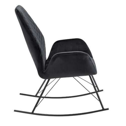 Schaukelstuhl Schwarz 73x94x84 cm Design Relaxsessel Samt / Metall Schwingsessel – Bild 6