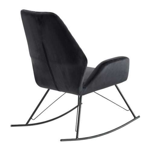 Schaukelstuhl Schwarz 73x94x84 cm Design Relaxsessel Samt / Metall Schwingsessel – Bild 7