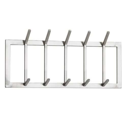 Wandgarderobe Metall Silber 65x30x10 cm Design Flurgarderobe Stahl Hakenleiste Wandpaneel – Bild 7