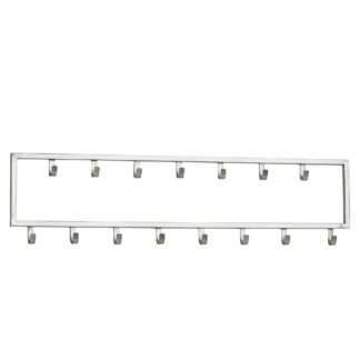 Wandgarderobe Metall Silber 80x20x4 cm Design Flurgarderobe Stahl | Hakenleiste Wandpaneel | Garderobe Wand | Garderobenleiste Flur
