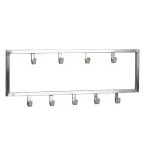 Wandgarderobe Metall Silber 50x20x4 cm Design Flurgarderobe Stahl | Hakenleiste Wandpaneel | Garderobe Wand | Garderobenleiste Flur