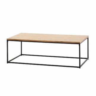 Couchtisch 120x60x40 cm Sofatisch Holz / Metall Wohnzimmertisch Eiche | Design Stubentisch Modern Rechteckig | Holztisch Kaffeetisch | Tisch Wohnzimmer