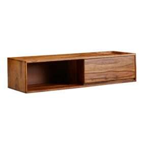 Lowboard Hängend Sheesham Massivholz 108x25x34 cm TV-Schrank Braun | Design Fernsehtisch mit Stauraum | Fernsehschrank Wand Modern | TV-Kommode Fernsehkommode zum Aufhängen