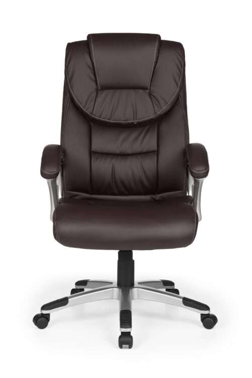 Bürostuhl Madrid Kunstleder Braun ergonomisch mit Kopfstütze Design Chefsessel Schreibtischstuhl – Bild 4