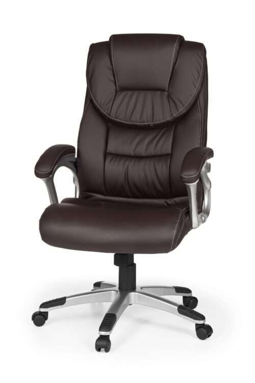 Bürostuhl Madrid Kunstleder Braun ergonomisch mit Kopfstütze Design Chefsessel Schreibtischstuhl – Bild 5