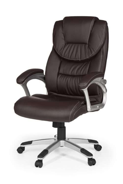 Bürostuhl Madrid Kunstleder Braun ergonomisch mit Kopfstütze Design Chefsessel Schreibtischstuhl – Bild 6