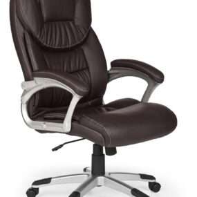 Bürostuhl Madrid Kunstleder Braun ergonomisch mit Kopfstütze | Design Chefsessel Schreibtischstuhl mit Wippfunktion | Drehstuhl hohe Rücken-Lehne X-XL 120 kg