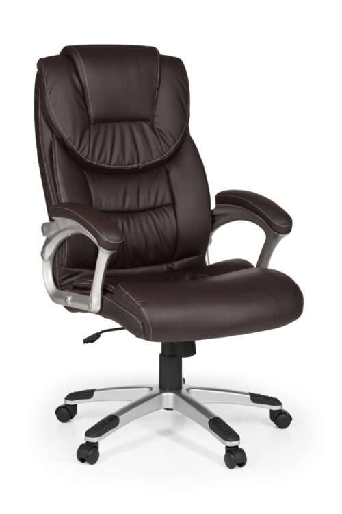 Bürostuhl Madrid Kunstleder Braun ergonomisch mit Kopfstütze Design Chefsessel Schreibtischstuhl – Bild 2