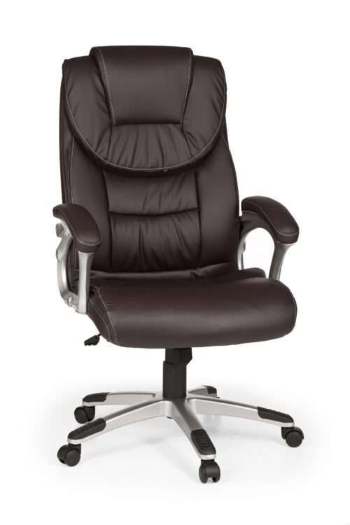 Bürostuhl Madrid Kunstleder Braun ergonomisch mit Kopfstütze Design Chefsessel Schreibtischstuhl – Bild 3