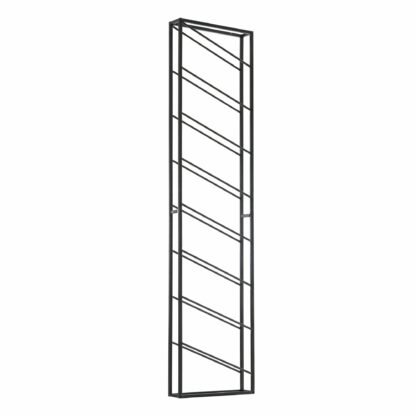 Weinregal Wand Metall Schwarz 36x150x8 cm Groß für 8 Flaschen | Design Wandregal für die Küche | Flaschenregal Hängend Schmal Wandmontage