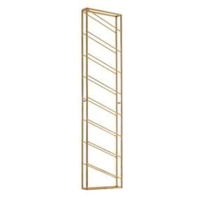 Weinregal Wand Metall Gold 36x150x8 cm Groß für 8 Flaschen | Design Wandregal für die Küche | Flaschenregal Hängend Schmal Wandmontage