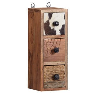 Küchenschrank 15x41x15 cm Akazie Massivholz Wandregal Hängend | Kleines Design Gewürzregal Schweberegal mit Schubladen | Regal Hängeregal Wand | Küchenregal Klein