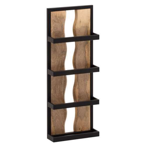 Wandregal 30x80x10 cm Mango Massivholz / Metall Hängeregal Industrial Design Schweberegal – Bild 7