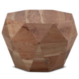 Couchtisch 65x65x38 cm Akazie Massivholz Sofatisch Achteckig | Design Wohnzimmertisch Kaffeetisch Massiv Diamant-Form | Kleiner Tisch Beistelltisch Wohnzimmer Modern