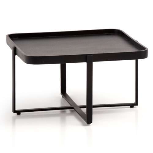 Couchtisch 65x65x35 cm Mango Massivholz / Metall Schwarz Sofatisch Quadratisch – Bild 7