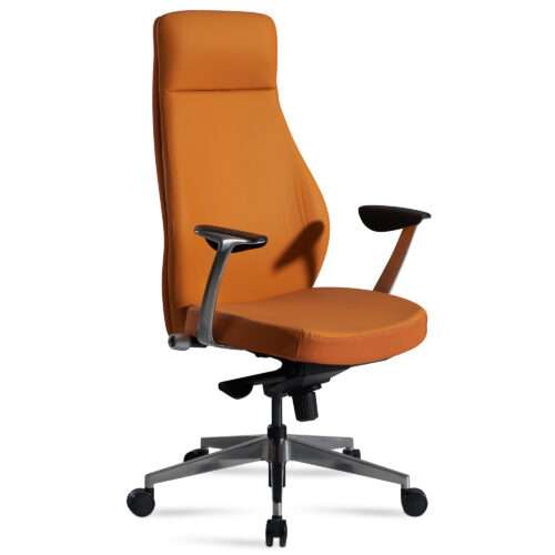 Bürostuhl Kunstleder-Bezug Caramel Schreibtischstuhl bis 120 kg | Design Chefsessel höhenverstellbar | Drehstuhl ergonomisch mit Armlehnen & hoher Rückenlehne | Wippfunktion