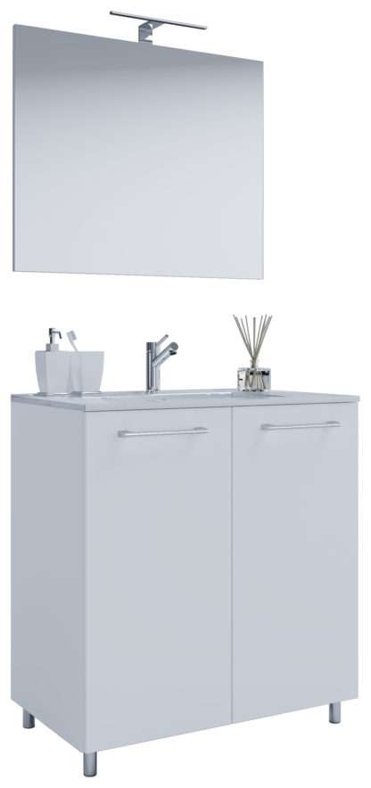 3-tlg. Stand-Waschplatz VCM Gilos 80cm 2 Türen | Mit Spiegel
