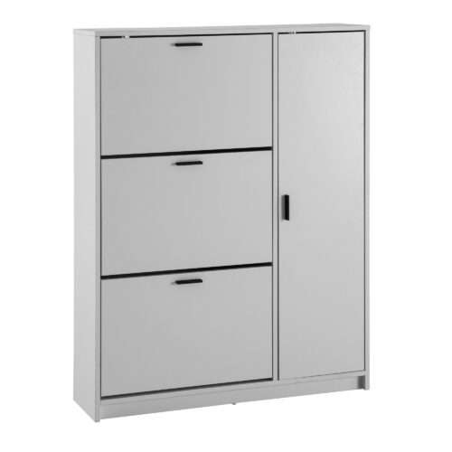 Schuhschrank Weiß 90x120x24 cm Schuhkipper Geschlossen Schuhkommode Modern Flurschrank mit Ablage – Bild 7