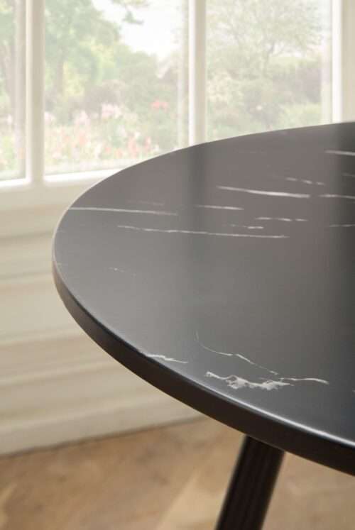 Esszimmertisch 75x75x76 cm Marmor-Optik Schwarz Esstisch Modern Küchentisch mit Metallbeinen – Bild 5