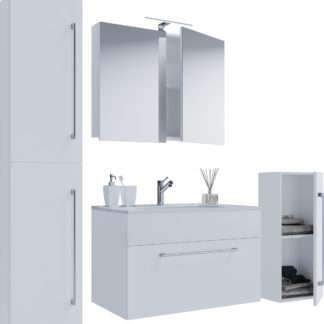 5-tlg. Waschplatz VCM Wonda Spiegelschrank 80 cm + Midi-/Hochschrank (3/6)