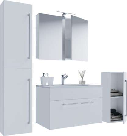 5-tlg. Waschplatz VCM Wonda Spiegelschrank 80 cm + Midi-/Hochschrank (3/6)