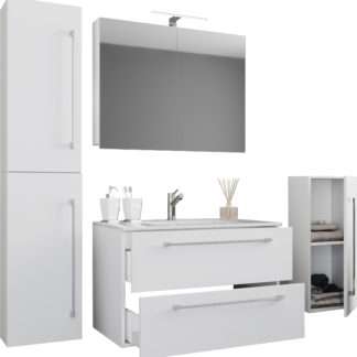 5-tlg. Waschplatz VCM Badinos Spiegelschrank 80 cm + Midi- / Hochschrank (3/6)