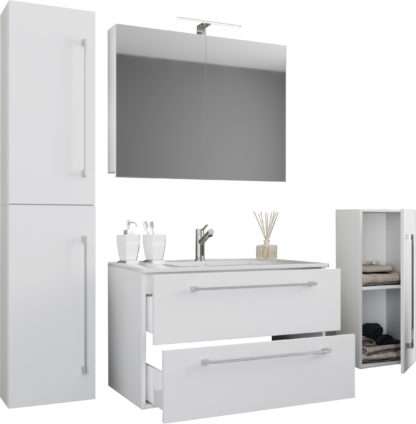 5-tlg. Waschplatz VCM Badinos Spiegelschrank 80 cm + Midi- / Hochschrank (3/6)