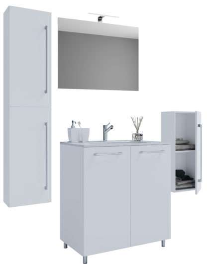 5-tlg. Waschplatz VCM Gilos Spiegel 80 cm + Midi-/Hochschrank (3/6)