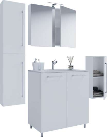 5-tlg. Waschplatz VCM Gilos Spiegelschrank 80 cm + Midi-/Hochschrank (3/6)